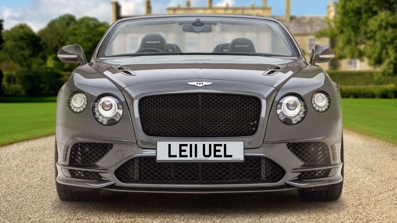 Car displaying the registration mark LE11 UEL